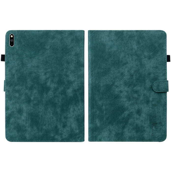 For Huawei MatePad Pro 10.8 2021/2018 Tiger Pattern PU Tablet Case(Dark Green)