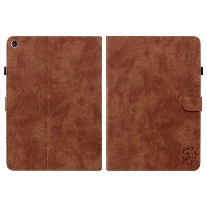For Huawei MatePad T 10s/Enjoy Tablet 2 Tiger Pattern PU Tablet Case(Brown)