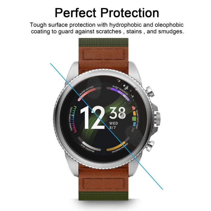10 PCS 0.26mm 2.5D 9H Tempered Glass Film Watch Screen Protector For Fossil Gen 6 46mm