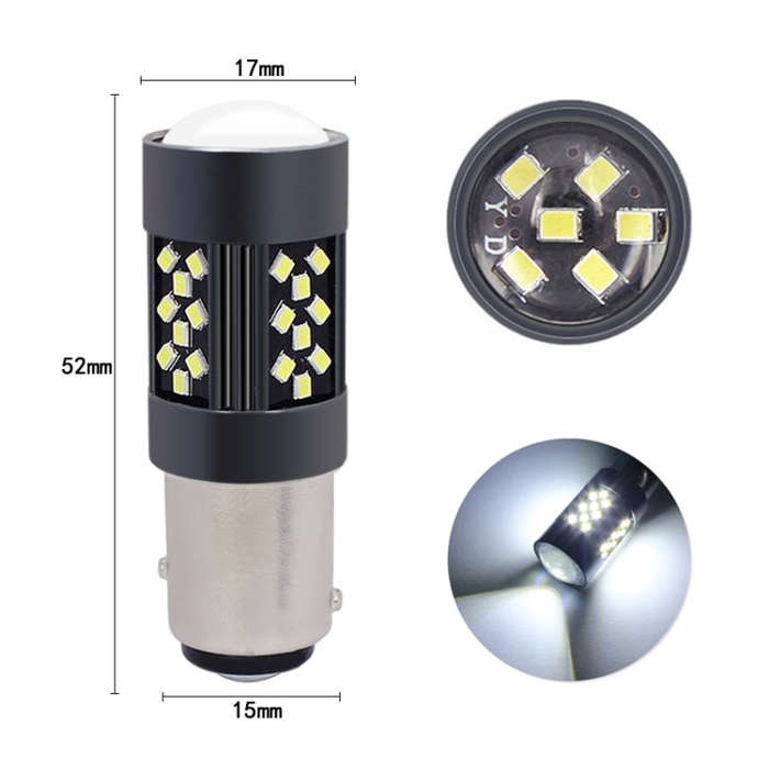 1 Pair 1157 12V 7W Strobe Car LED Fog Light(Lime Light)