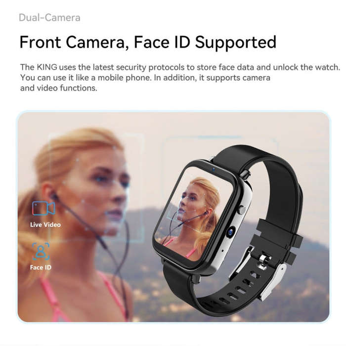 1.75 inch Screen 4G LTE Smart Watch Android 9.1OS 2GB+16GB(Black)