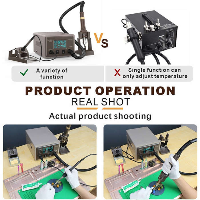 BAKU BA-9852 Digital ESD Hot Air Gun Soldering Station Welding Solder Iron(US Plug)