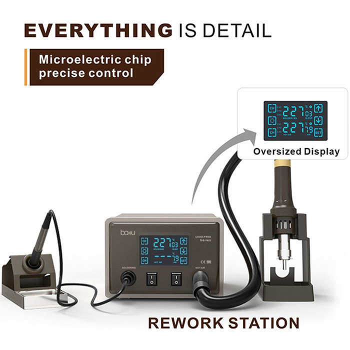 BAKU BA-9852 Digital ESD Hot Air Gun Soldering Station Welding Solder Iron(US Plug)