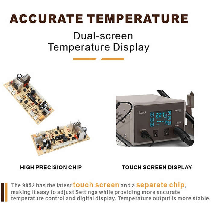BAKU BA-9852 Digital ESD Hot Air Gun Soldering Station Welding Solder Iron(US Plug)