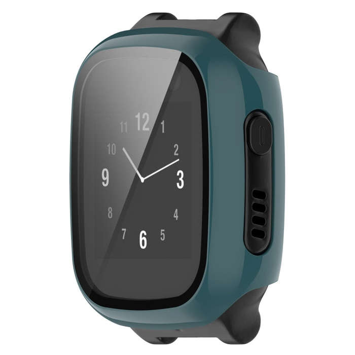 For Xplora X5 Play Children Watch PC + Tempered Film Integrated Protective Watch Case(Pine Green)