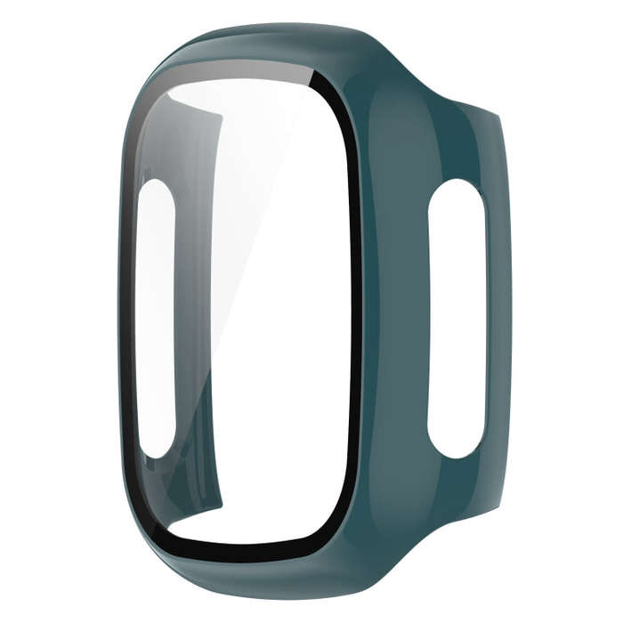 For Xplora X5 Play Children Watch PC + Tempered Film Integrated Protective Watch Case(Pine Green)