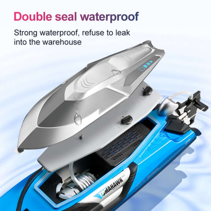 S2 Waterproof High Speed RC Speedboat Toy Boat(Blue)