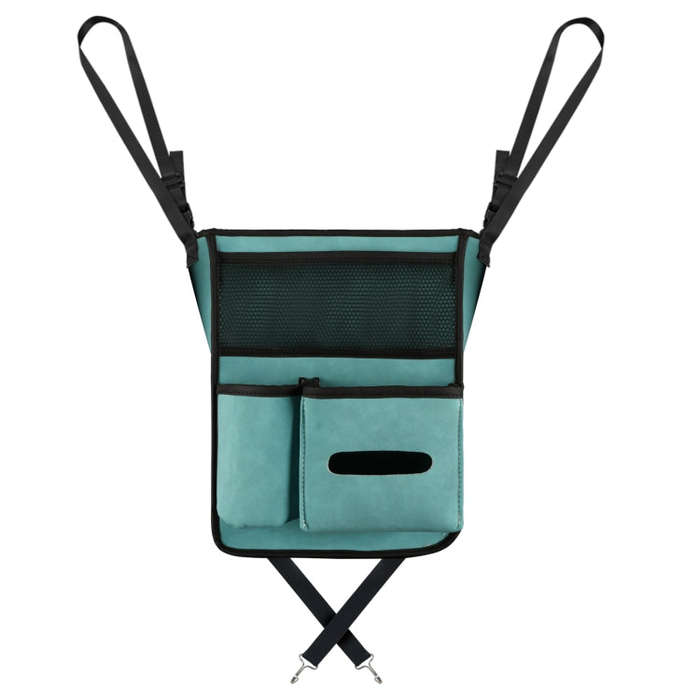 Car Center Console Hanging Bag Sheepskin Leather Storage Bag(Blue)