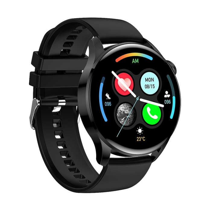 GW69 Smart Watch, Support BT Call / Heart Rate / Blood Pressure / Blood Oxygen(Black + Silicone S...