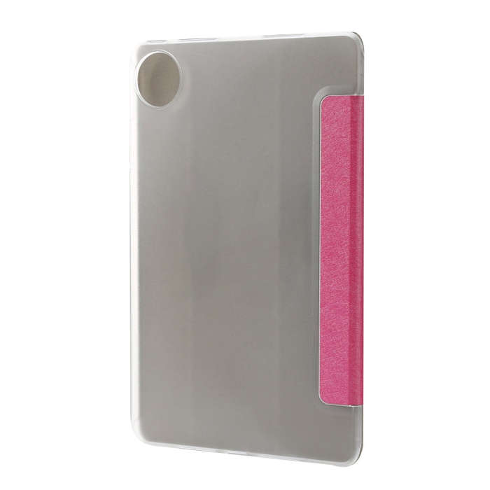 For Huawei MatePad Pro 11 2022 Silk Texture Leather Tablet Case with Three-folding Holder(Rose Red)