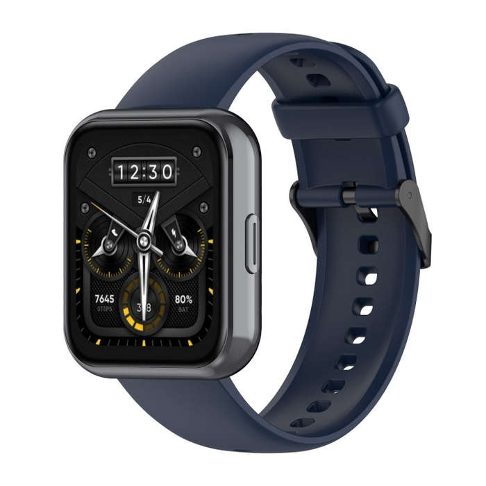 For Realme Watch 3 Solid Color Soft Silicone Watch Band(Navy Blue)