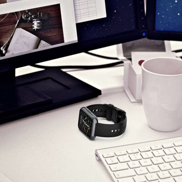 For Realme Watch 3 Solid Color Soft Silicone Watch Band(Black)