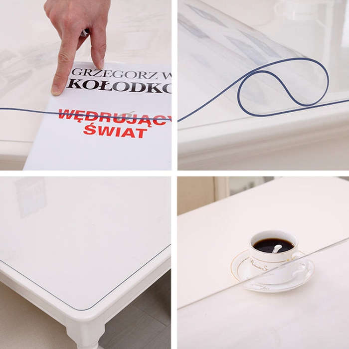 Transparent Soft Glass Tablecloth Household Waterproof Tablecloth PVC Table Mat, Thickness: 1mm, ...