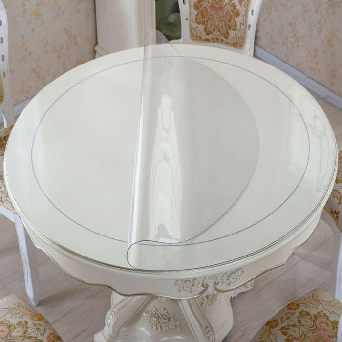 Transparent Soft Glass Tablecloth Household Waterproof Tablecloth PVC Table Mat, Thickness: 1mm, ...