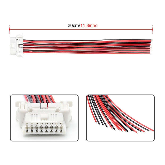 30cm 16Pin Fixed Terminal Extension Cable Female Plug for Honda