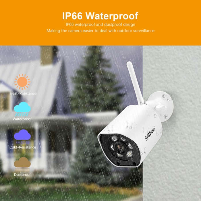SriHome SH034C 4.0MP AI Humanoid Tracking WiFi Outdoor Surveillance Camera(US Plug)