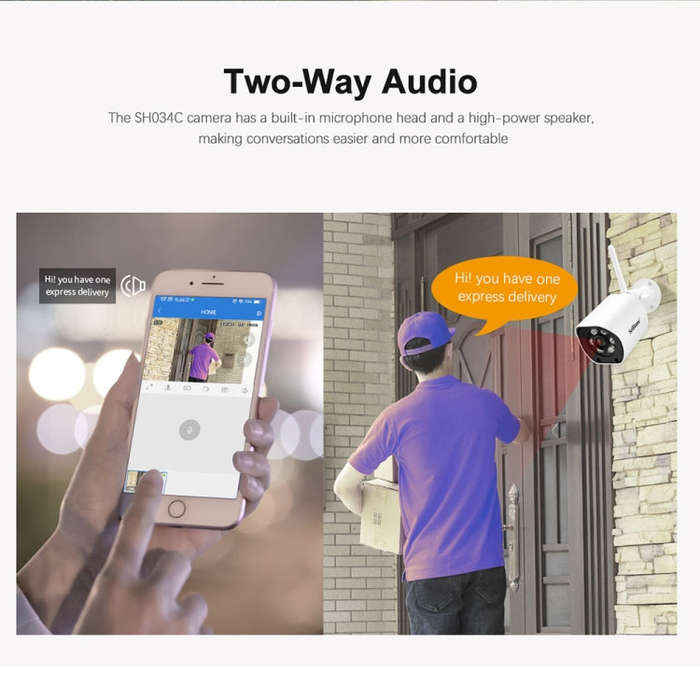 SriHome SH034C 4.0MP AI Humanoid Tracking WiFi Outdoor Surveillance Camera(US Plug)