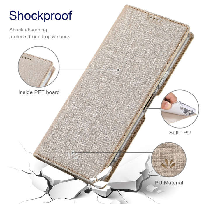 For Sony Xperia 5 IV ViLi DMX Series TPU + PU Shockproof Leather Phone Case(Gold)