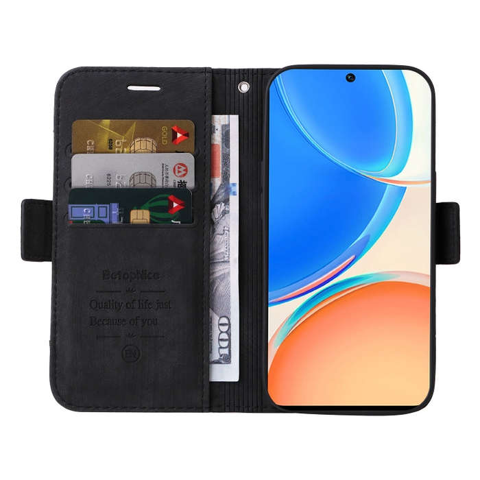 For Honor X8 BETOPNICE Dual-side Buckle Leather Phone Case(Black)