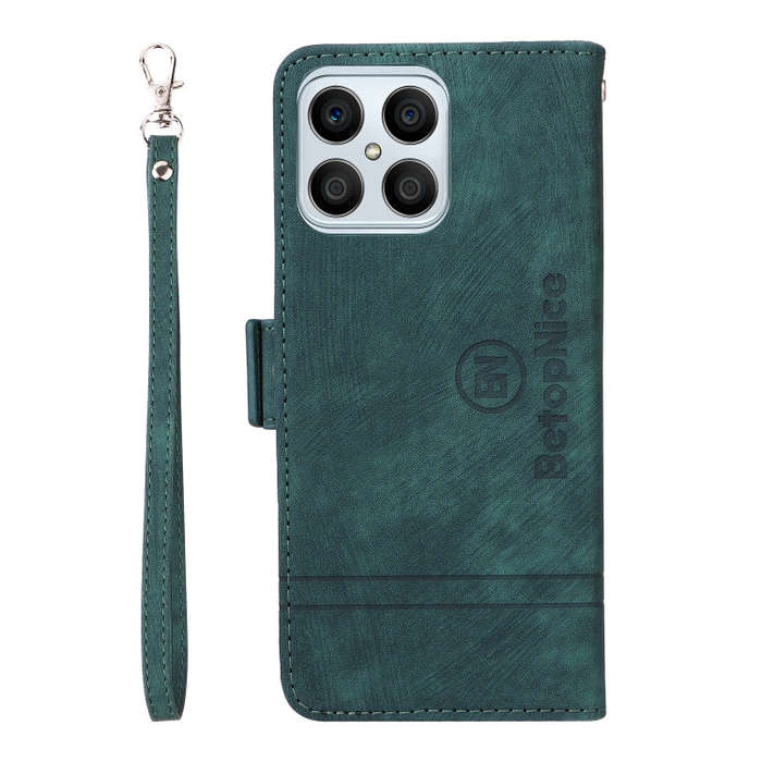 For Honor X8 BETOPNICE Dual-side Buckle Leather Phone Case(Green)