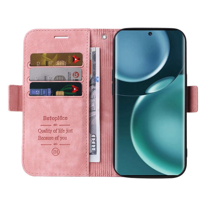 For Honor Magic4 BETOPNICE Dual-side Buckle Leather Phone Case(Pink)