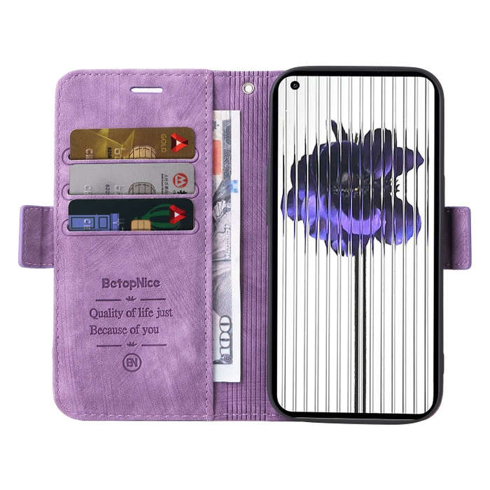 For Nothing Phone 1 BETOPNICE Dual-side Buckle Leather Phone Case(Purple)