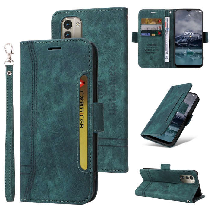 For Nokia G21 BETOPNICE Dual-side Buckle Leather Phone Case(Green)