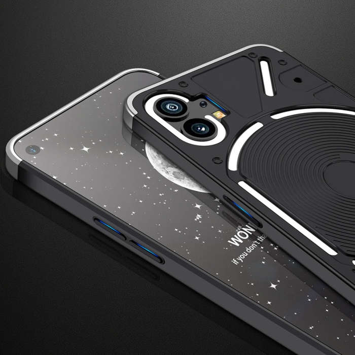 For Nothing Phone 1 GKK Three Stage Splicing Full Coverage PC Phone Case(Black Silver)