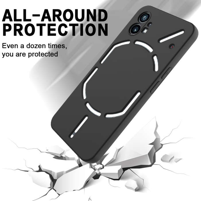 For Nothing Phone 1 Pure Color Liquid Silicone Shockproof Phone Case(Black)