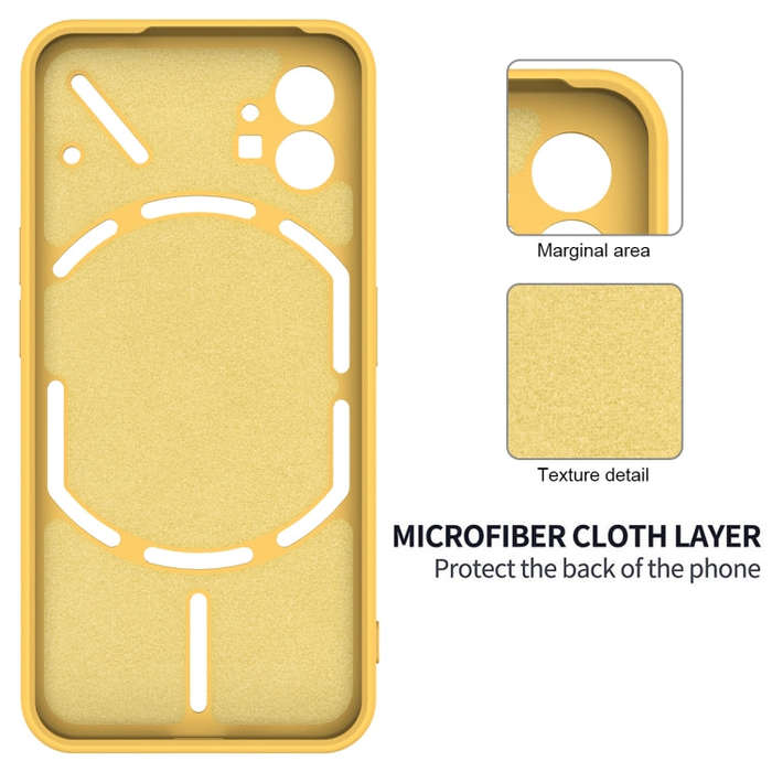 For Nothing Phone 1 Pure Color Liquid Silicone Shockproof Phone Case(Yellow)