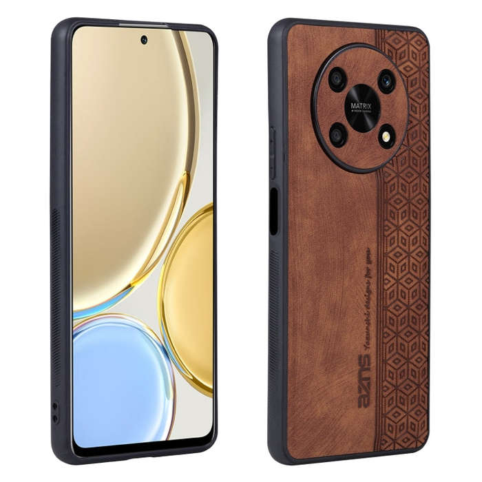 For Honor X30 / X9 AZNS 3D Embossed Skin Feel Phone Case(Brown)