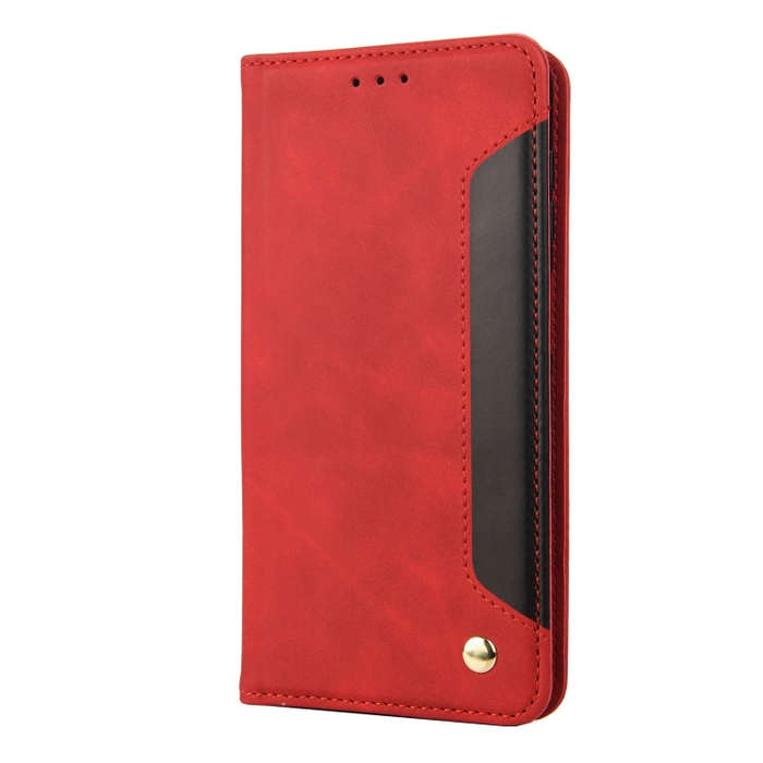 For OnePlus 10T Skin Feel Splicing Leather Phone Case(Red)