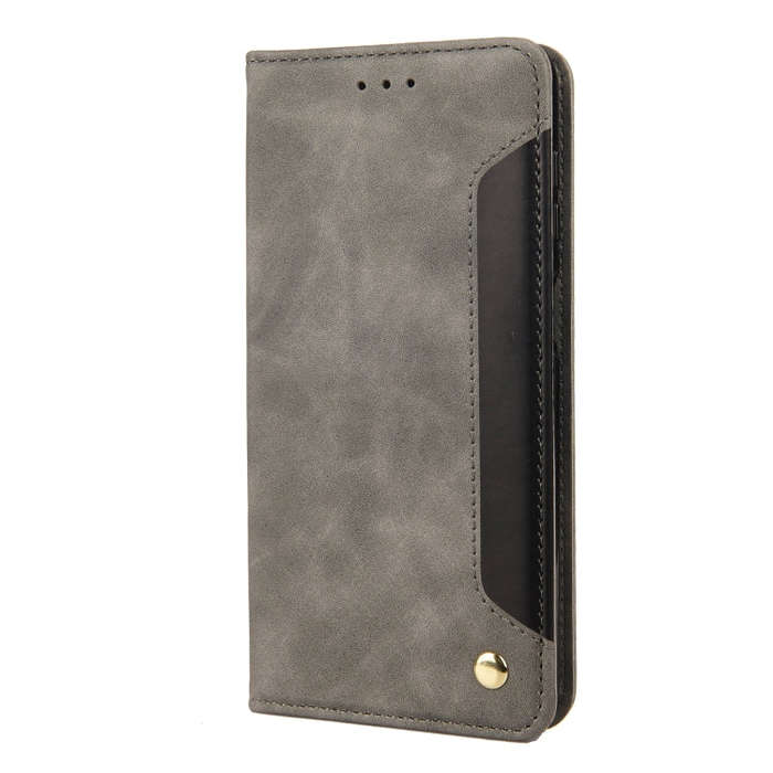For OnePlus 10T Skin Feel Splicing Leather Phone Case(Grey)