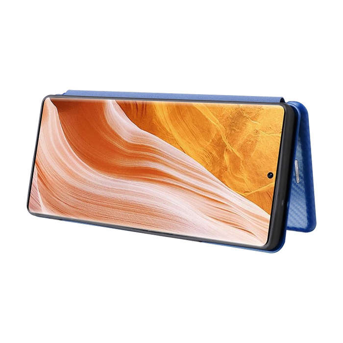For ZTE Axon 40 Pro Carbon Fiber Texture Leather Phone Case(Blue)