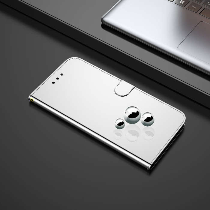 For Nothing Phone 1 Imitated Mirror Surface Flip Leather Phone Case(Silver)