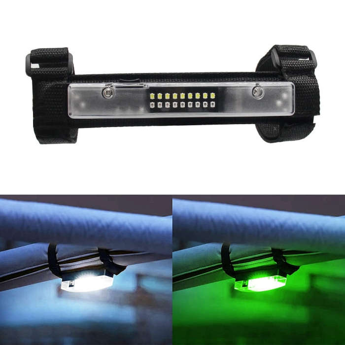 For UTV ATV Polaris RZR Golf Cart Motorcycle Two-color LED Guard Bar Light, Shell Color:Transpare...