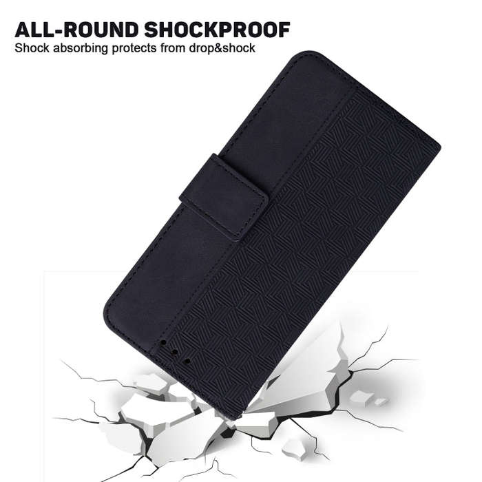For Honor X9 / X9 5G Geometric Embossed Flip Leather Phone Case(Black)