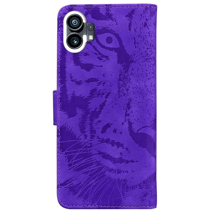 For Nothing Phone 1 Tiger Embossing Pattern Flip Leather Phone Case(Purple)