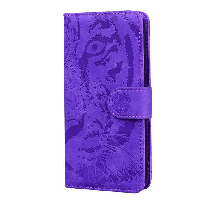 For Honor X9 / X9 5G Tiger Embossing Pattern Flip Leather Phone Case(Purple)