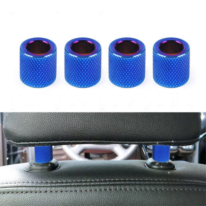 4 in 1 Car Seat Headrest Collars Rings Decor(Blue)