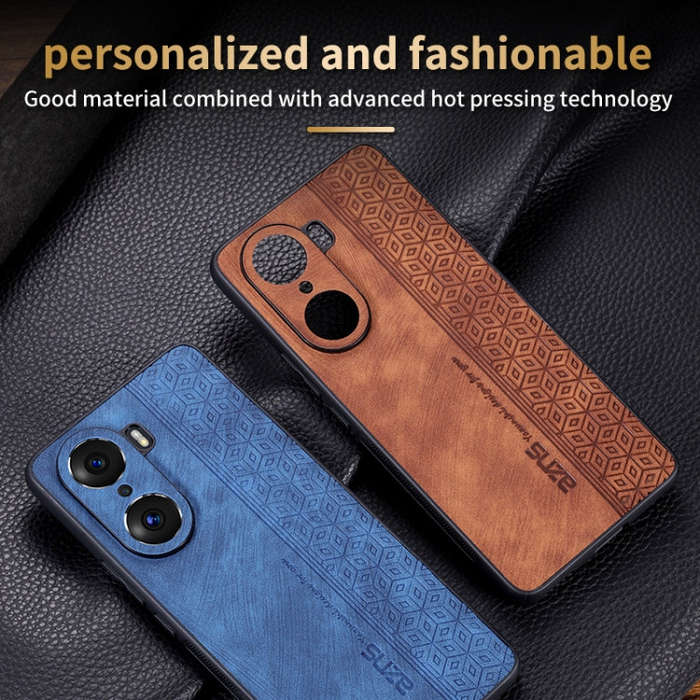 For Honor 60 Pro AZNS 3D Embossed Skin Feel Phone Case(Purple)