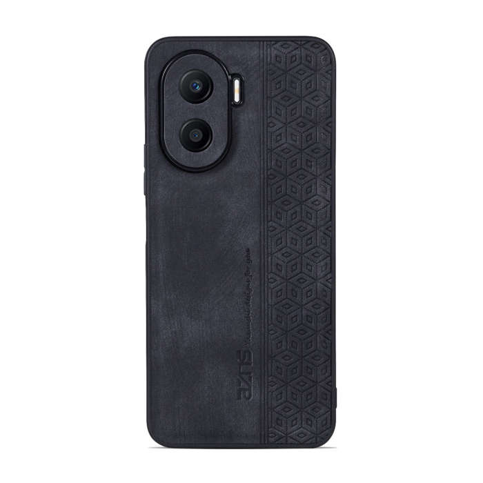 For Honor X40i AZNS 3D Embossed Skin Feel Phone Case(Black)