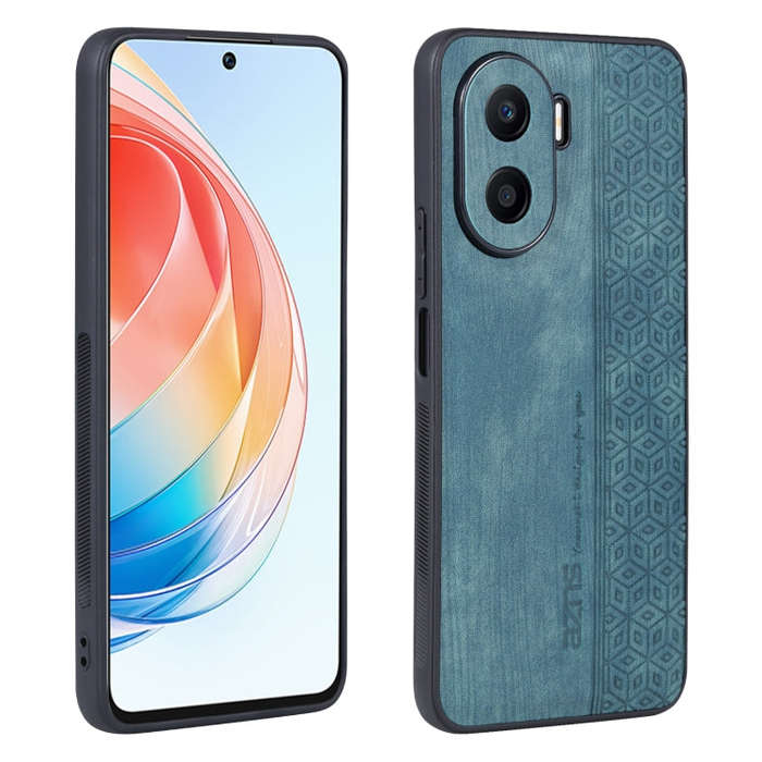 For Honor X40i AZNS 3D Embossed Skin Feel Phone Case(Dark Green)