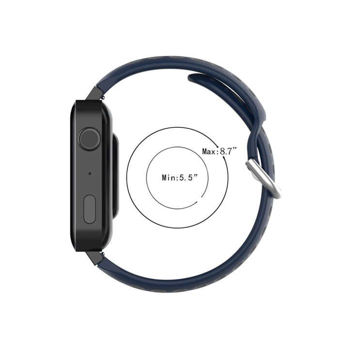 For Xiaomi Watch / Huawei Honor S1 18mm Two Color Sport Watch Band(Blue + Grey)