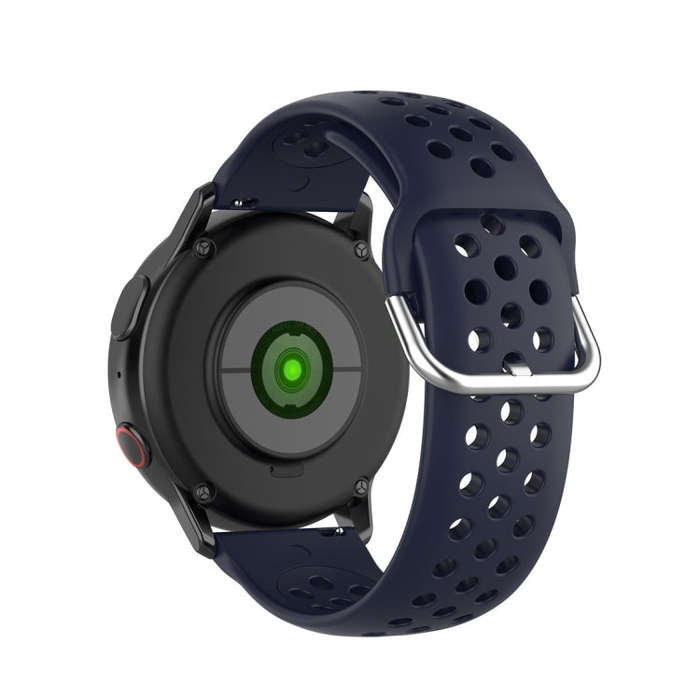 For Galaxy Watch Active2 / Active 20mm Clasp Solid Color Sport Watch Band(Dark Blue)