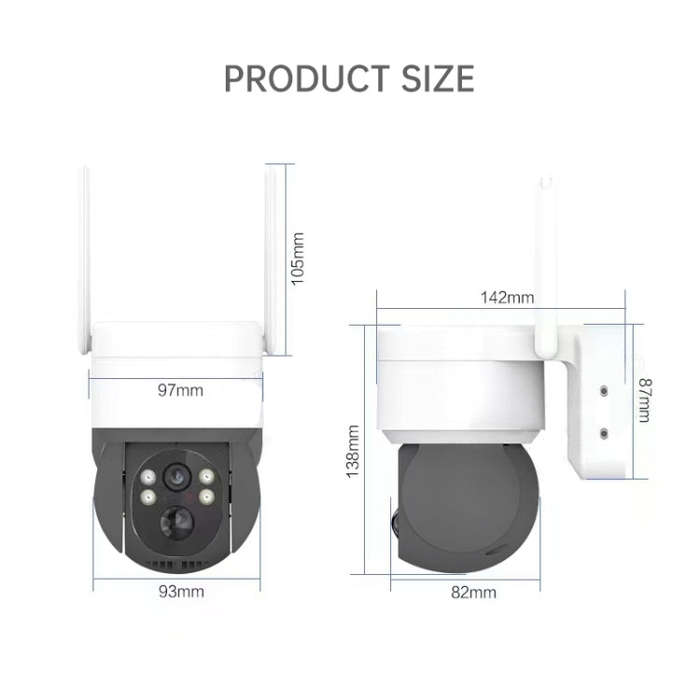 T34 2MP HD IP66 Waterproof Wireless WiFi Solar Camera(Black)