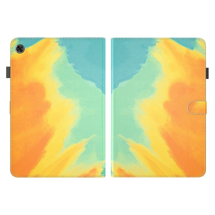 For Lenovo Tab M7 3rd Gen Watercolor Pattern Flip Leather Tablet Case(Autumn Leaves)