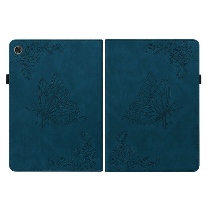 For Lenovo Tab M7 3rd Gen Butterfly Flower Embossed Leather Tablet Case(Blue)