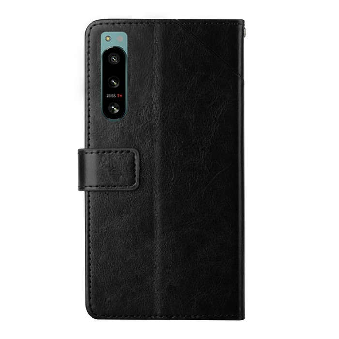 For Sony Xperia 5 IV HT01 Y-shaped Pattern Flip Leather Phone Case(Black)