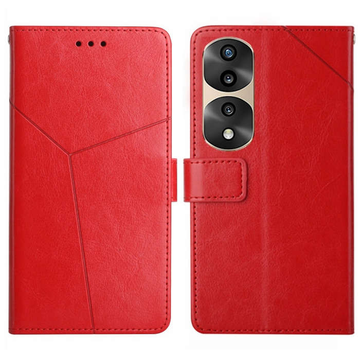 For Honor 70 Pro/70 Pro+ HT01 Y-shaped Pattern Flip Leather Phone Case(Red)